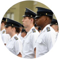 ϲ cadets from diverse backgrounds standing at attention