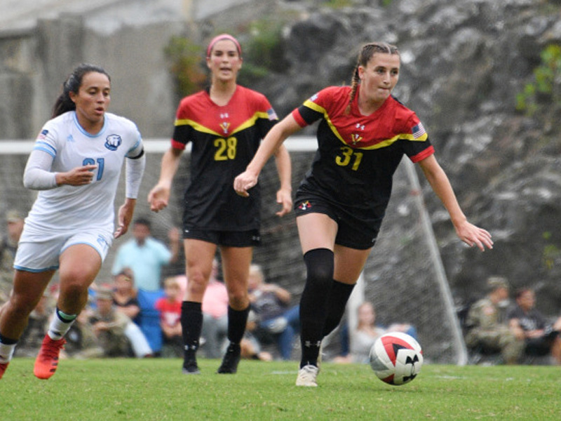 ϲ cadets on women's soccer team playing in a match