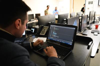 Student at ϲ's Cyber Club, a military college in Virginia