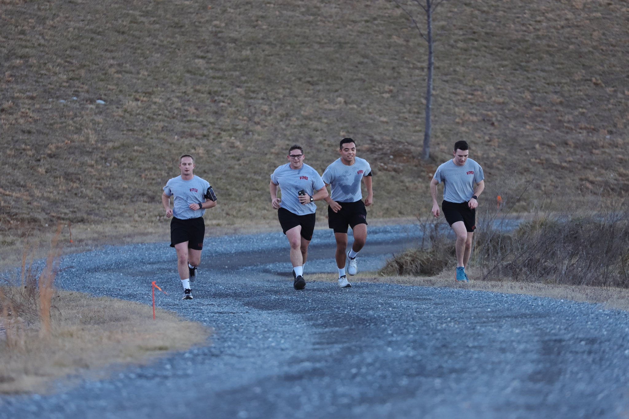 Students part of the Marathon Club at ϲ, a military college in Virginia