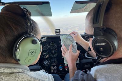 ϲ cadets participating in the Aviation Club, which allows them to take flight and gain hours for their private pilots license.